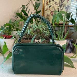 Vintage Green Purse with snap clutch